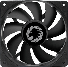 Кулер для корпуса ПК Gamemax GMX-WFBK-BK, 12CM black fan, black blade, 3pin+4Pin connector