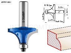 Фреза кромочная калевочная №1 ПРОФЕССИОНАЛ (38.1х17х61.5 мм; R12.7 мм; хвостовик 8 мм) Зубр 28701-38.1