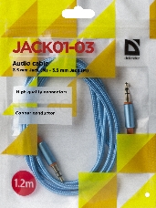 Кабель AUDIO DEFENDER 3.5MM 1.2M BLUE JACK M- JACK M 87512