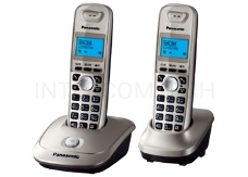 Телефон Panasonic KX-TG2512RUN (платиновый) {Доп трубка в комплекте,АОН, Caller ID,спикерфон на трубке,полифония}