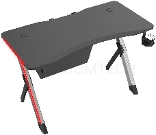 Стол игровой Cactus CS-GTX-AL-CARBON-RED столешница МДФ карбон каркас серебристый