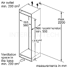 Холодильник Bosch KIV87VS30M Series 4 с морозильной камерой снизу Встраиваемый  , 1775 x 560 x 550, 210/64 л, 36 дБ, LowFrost, VarioZone