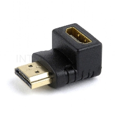 Переходник Cablexpert HDMI-HDMI 19F/19M, угловой  соединитель 90 градусов, золотые разъемы (A-HDMI90-FML)