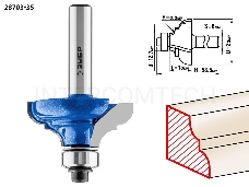 Фреза ЗУБР 28703-35  кромочная калевочная №3 d= 35мм дл.-15мм рад.-5.5мм хв.-8мм d-12.7мм