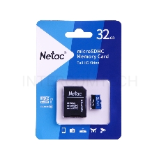 Флеш карта microSDHC 32GB Netac P500 <NT02P500STN-032G-R>  (с SD адаптером) 80MB/s