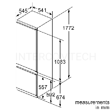 Холодильник Bosch KIV87VS30M Series 4 с морозильной камерой снизу Встраиваемый  , 1775 x 560 x 550, 210/64 л, 36 дБ, LowFrost, VarioZone