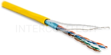 Кабель информационный Hyperline FUTP4-C5E-P26-IN-LSZH-YL-100 кат.5E F/UTP 4X2X26AWG LSZH внутренний 100м желтый