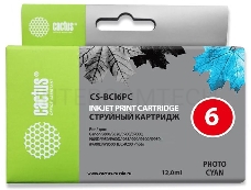 Картридж струйный Cactus CS-BCI6PC фото голубой для Canon S800/ S820/ S900; BJC-8200 (12ml)