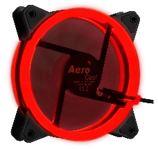 Вентилятор Aerocool REV Red , 120x120x25мм, цвет светодиодов : красный, подсветка в виде двойного кольца, 3+4-Pin, 1200 об/мин, 41,3 CFM, 15,1 дБА