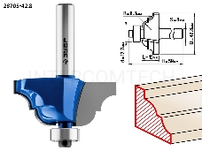 Фреза ЗУБР 28705-42.8  кромочная калевочная №4 d= 42.8мм дл.-19мм рад.-6.3мм хв.-8мм d-12.7мм