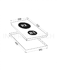 Панель варочная LEX EVH 320 BL  3000Вт 2конф. 48х265х495мм сенсор таймер