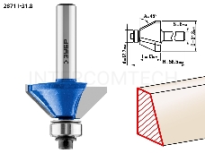 Фреза ЗУБР 28711-31.8  кромочная калевочная(фасочная) №9 d= 31.8мм дл.-13мм 45гр. хв.-8мм d-12.7мм