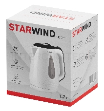 Чайник электрический Starwind SKP3213 1.7л. 2200Вт белый/черный (корпус: пластик)