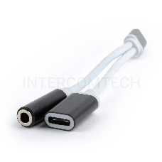 Переходник Cablexpert USB Type-C/Jack3.5 F+ Type-C F, черный, пакет (CCA-UC3.5F-02)