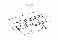 Наконечник вилочный изолированный 4.3 мм 1.5-2.5 мм² (НВи 2.5-4/НВи 2-4) синий REXANT