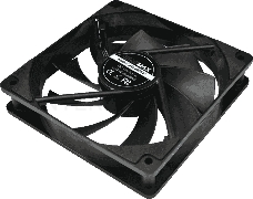 Кулер для корпуса ПК Gamemax GMX-WFBK-BK, 12CM black fan, black blade, 3pin+4Pin connector