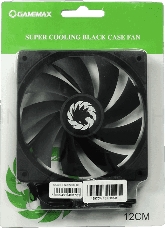 Кулер для корпуса ПК Gamemax GMX-WFBK-BK, 12CM black fan, black blade, 3pin+4Pin connector