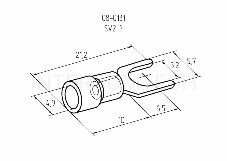 Наконечник вилочный изолированный 3.2 мм 1.5-2.5 мм² (НВи 2.5-3) синий REXANT