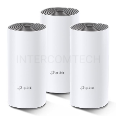 Домашняя Mesh Wi-Fi система TP-Link Deco E4 (3-Pack), 1167Мбит/с (5 ГГц: до 867 Мбит/с + 2,4 ГГц: до 300 Мбит/с),  2 порта 100 Мбит/с, 2 встроенные антенны на каждом модуле Deco