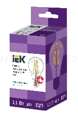 Лампа LED A60 шар прозр. Iek LLF-A60-11-230-40-E27-CL 11Вт 230В 4000К E27 серия 360°