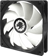 Кулер для корпуса ПК Gamemax GMX-WFBK-WT, 12CM black fan, white blade, 3pin+4Pin connector
