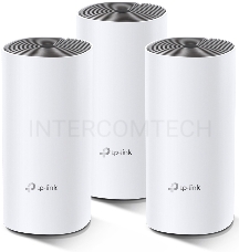 Домашняя Mesh Wi-Fi система TP-Link Deco E4 (3-Pack), 1167Мбит/с (5 ГГц: до 867 Мбит/с + 2,4 ГГц: до 300 Мбит/с),  2 порта 100 Мбит/с, 2 встроенные антенны на каждом модуле Deco