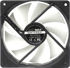 Кулер для корпуса ПК Gamemax GMX-WFBK-WT, 12CM black fan, white blade, 3pin+4Pin connector