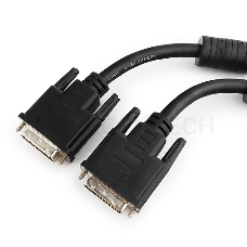 Кабель DVI-D dual link Gembird/Cablexpert CC-DVI2-BK-15, 25M/25M, 4.5м, черный, экран, феррит.кольца, пакет