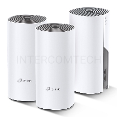 Домашняя Mesh Wi-Fi система TP-Link Deco E4 (3-Pack), 1167Мбит/с (5 ГГц: до 867 Мбит/с + 2,4 ГГц: до 300 Мбит/с),  2 порта 100 Мбит/с, 2 встроенные антенны на каждом модуле Deco