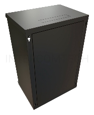 Шкаф коммутационный WRline (WR-TW-2266-SR-RAL9004) настенный 22U 600x600мм пер.дв.металл 2 бок.пан. 60кг черный 520мм 1086мм IP20 сталь