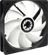 Кулер для корпуса ПК Gamemax GMX-WFBK-WT, 12CM black fan, white blade, 3pin+4Pin connector