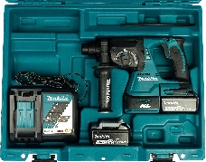 Перфоратор Makita DHR242RFE Перфоратор, ак б\щет,SDS+,{18В,2х3Ач Li-ion,3реж,2.4Дж,0-4700у\м,3.3кг,чем,подсвет,совмест с 4Ач Li-ion}