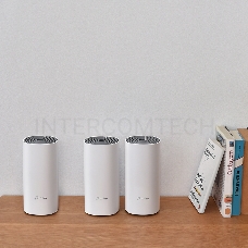 Домашняя Mesh Wi-Fi система TP-Link Deco E4 (3-Pack), 1167Мбит/с (5 ГГц: до 867 Мбит/с + 2,4 ГГц: до 300 Мбит/с),  2 порта 100 Мбит/с, 2 встроенные антенны на каждом модуле Deco