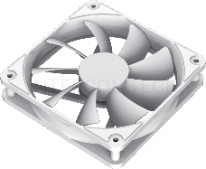 Кулер для корпуса ПК Gamemax GMX-WFBK-Full White, 12CM white fan, white blade, 3pin+4Pin connector