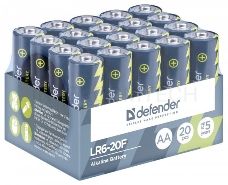 Батарея ALKALINE AA 1.5V LR6-20F 20 PCS 56014 DEFENDER