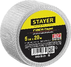 Серпянка самоклеящаяся FIBER-Tape, 5 см х 20м, STAYER Professional 1246-05-20