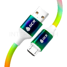 Кабель GCR 1.2m MicroUSB быстрая зарядка, GRADIENT, 28/24 AWG