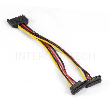 Кабель питания SATA ExeGate EX-CC-SATAM2F-0.15A (15pin M/2x15pinF, угловые разъемы, 0,15м)