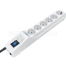 Сетевой фильтр Pilot L GP 6 розеток (5 евро + 1GP) 1.8 м/ Surge protector Pilot L GP 6 sockets (5 Euro + 1GP) 1.8 m white