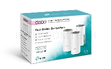 Домашняя Mesh Wi-Fi система TP-Link Deco E4 (3-Pack), 1167Мбит/с (5 ГГц: до 867 Мбит/с + 2,4 ГГц: до 300 Мбит/с),  2 порта 100 Мбит/с, 2 встроенные антенны на каждом модуле Deco