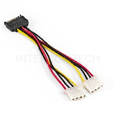 Кабель питания SATA ExeGate EX-CC-SATAM2MF-0.15 (15pin M/2xMolex F, 0,15м)