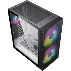 Компьютерный корпус, без блока питания ATX Gamemax Aero ATX case, black, w/o PSU, w/1xUSB3.0+1xUSB2.0, w/2x20cm ARGB GMX-20-ARGB front fans, w/1x12cm ARGB GMX-12-Rainbow-D fan