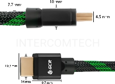 Кабель Greenconnect HDMI 2.1, 8K 60Hz, 4K 144Hz, 1.0m , динамический HDR 4:4:4, Ultra HD, 48.0 Гбит/с, тройное экранирование, ферритовые фильтры, GCR-51833 Greenconnect Кабель HDMI 2.1, 8K 60Hz, 4K 144Hz, 1.0m , динамический HDR 4:4:4, Ultra HD, 48.0 Гбит