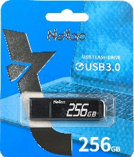 Флеш Диск Netac U351 256Gb <NT03U351N-256G-30BK>, USB3.0, с колпачком, металлическая чёрная