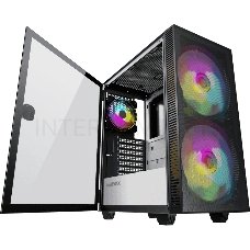 Компьютерный корпус, без блока питания ATX Gamemax Aero ATX case, black, w/o PSU, w/1xUSB3.0+1xUSB2.0, w/2x20cm ARGB GMX-20-ARGB front fans, w/1x12cm ARGB GMX-12-Rainbow-D fan