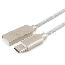 Кабель USB 2.0 Cablexpert CC-P-USBC02W-1.8M, AM/Type-C, серия Platinum, длина 1.8м, белый, блистер