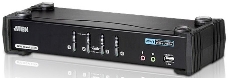 Переключатель KVM ATEN CS1784A-AT-G KVM+Audio+USB 2.0, 1 user USB+DVI => 4 cpu USB+DVI, со шнурами USB 4х1.8м., 2560x1600 60Hz DVI-D Dual Link/2048x