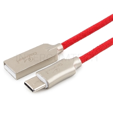 Кабель USB 2.0 Cablexpert CC-P-USBC02R-1M, AM/Type-C, серия Platinum, длина 1м, красный, блистер