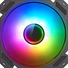 Кулер для корпуса ПК Gamemax FN-12Rainbow-C9-Infinity, 12CM ARGB Rainbow Infinity, frame with reflective design, 3pin+4Pin connector