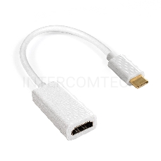 Кабель-адаптер Type C-HDMI ExeGate EX-CM-HDMI2F-0.1 (USB Type C/19F, 4K@120HZ 8K@ 30Hz, 0,1м)